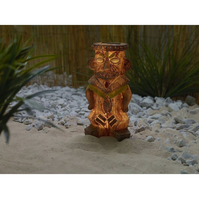 12" LED Good Luck Solar Juju Statue Brown - Smart Solar