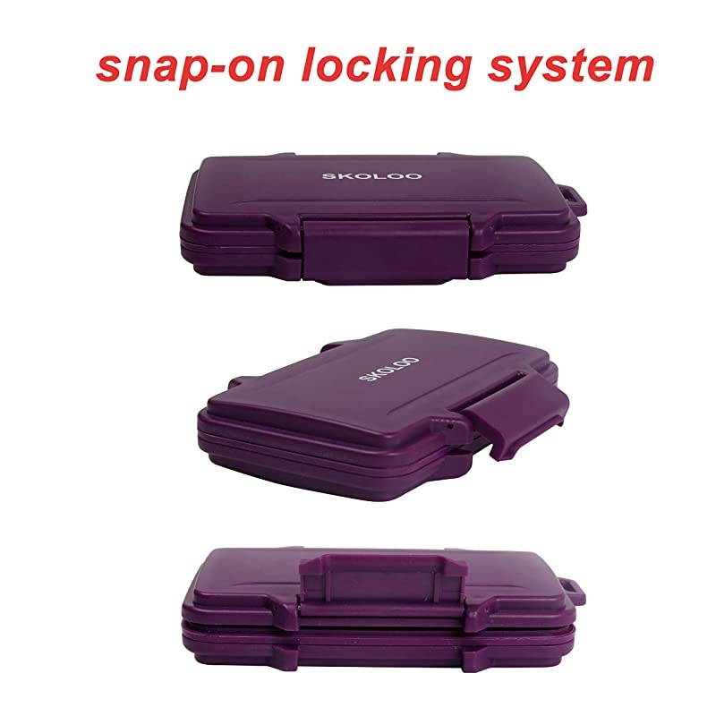 SD Card Holder Case Hunter  Weatherproof Micro SD Card Case Small Cute SD Card Storage Container Purple
