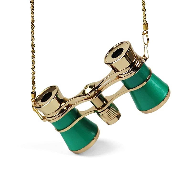 4X30 Vintage Opera Glasses Binoculars for Theater Musical Concert (Black, with Chain)