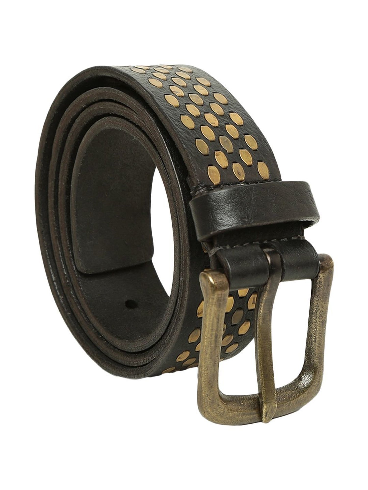 Art N Vintage Black Leather Waist Belt For Women