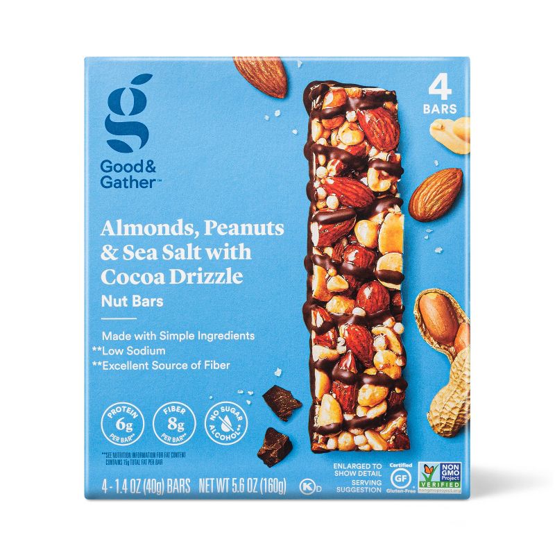 Almond, Peanuts & Sea Salt Nut Bars - 4ct - Good & Gather™