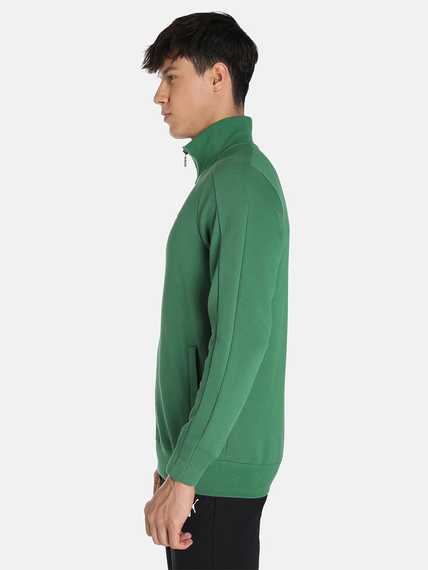 Puma Green Cotton Regular Fit Jacket