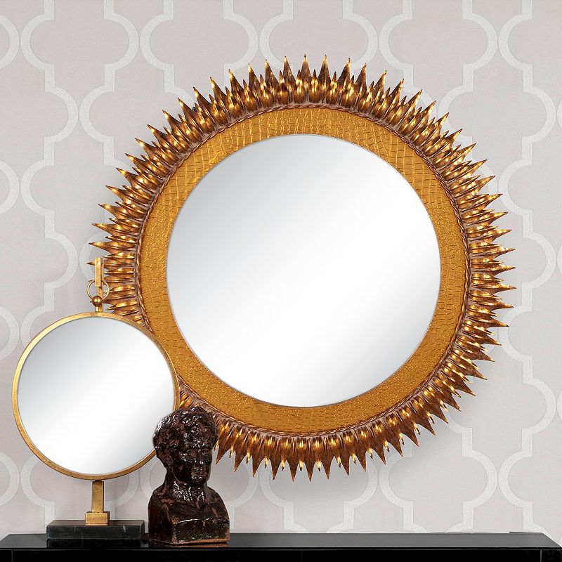 Round Medallion Decorative Wall Mirror Gold - Howard Elliott
