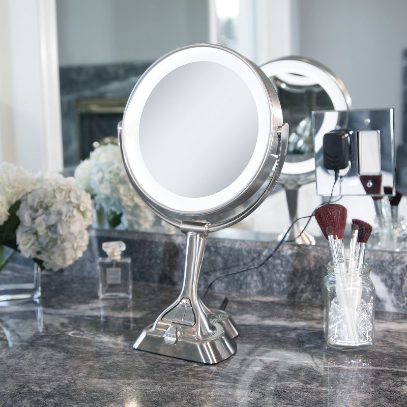 Zadro Next Generation LED Lighted Mirror with Smart Dimmer Satin Nickel - 10X/1X