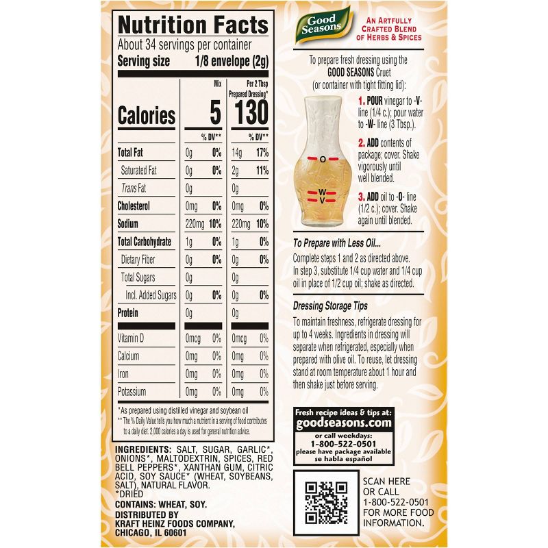 Good Seasons Zesty Italian Dressing & Recipe Mix 4ct