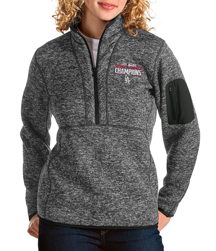 Antigua Women's MLB Los Angeles Dodgers 2020 World Series Champions Fortune Quarter-Zip Pullover