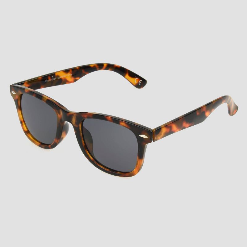Women's Tortoise Shell Print Surfer Shade Sunglasses - A New Day™ Black/Brown