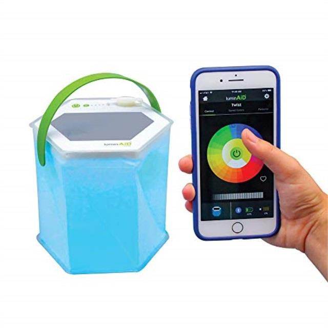 bloomio twist solar lantern with bluetooth and iphone/android appintegration by luminaid