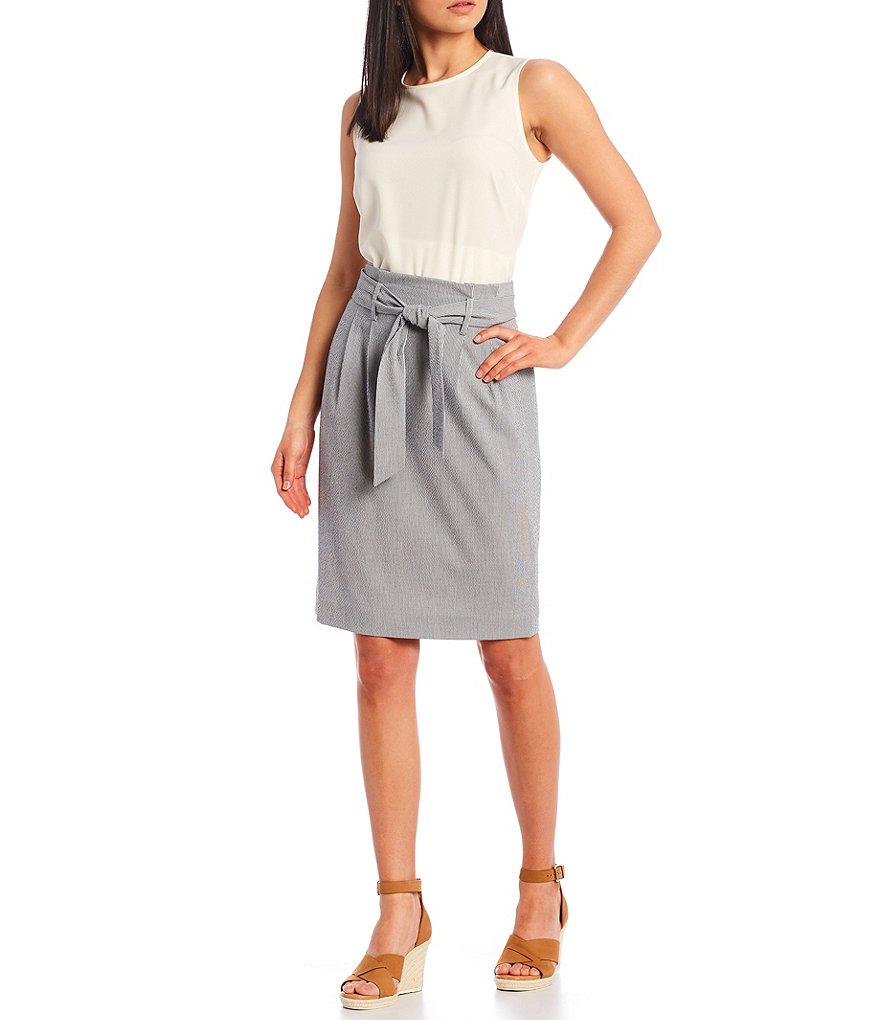 Alex Marie Malia Seersucker Pencil Skirt