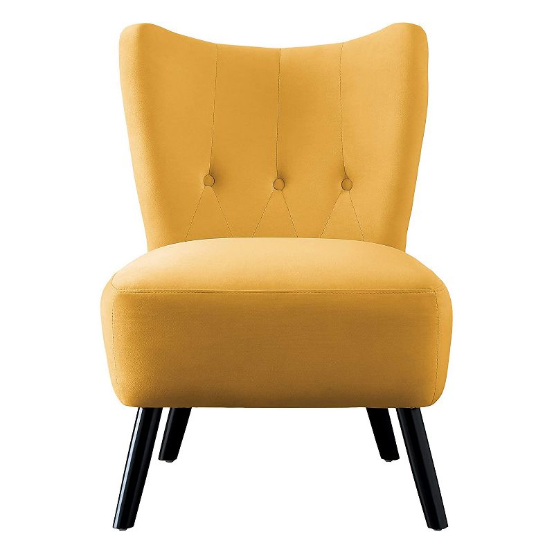 Homelegance Imani Mid Century Modern Velvet Accent Upholstered Living Room Bedroom Lounge Chair, Yellow