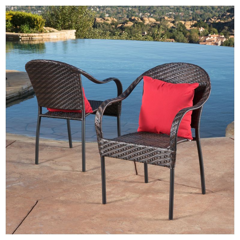 Sunset Set of 2 Wicker Patio Chairs - Brown - Christopher Knight Home