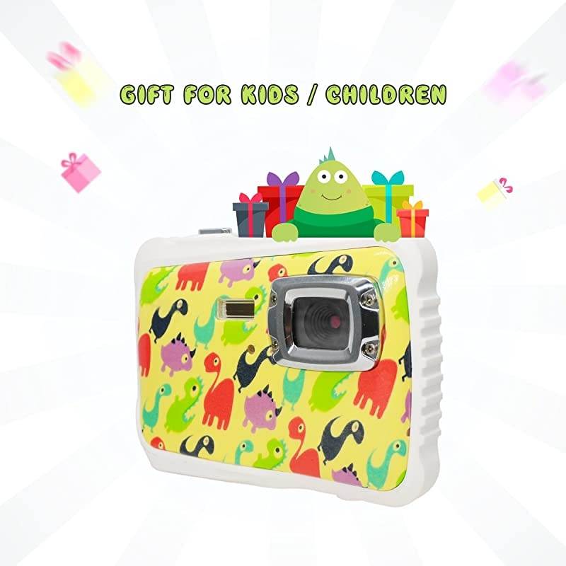 Kids Camera,  Underwater Action Camera Dust Proof Camcorder Waterproof Sports Camera HD Camcorder for Children Kids Toys with 2 Inch LCD Display (Dinosaur)