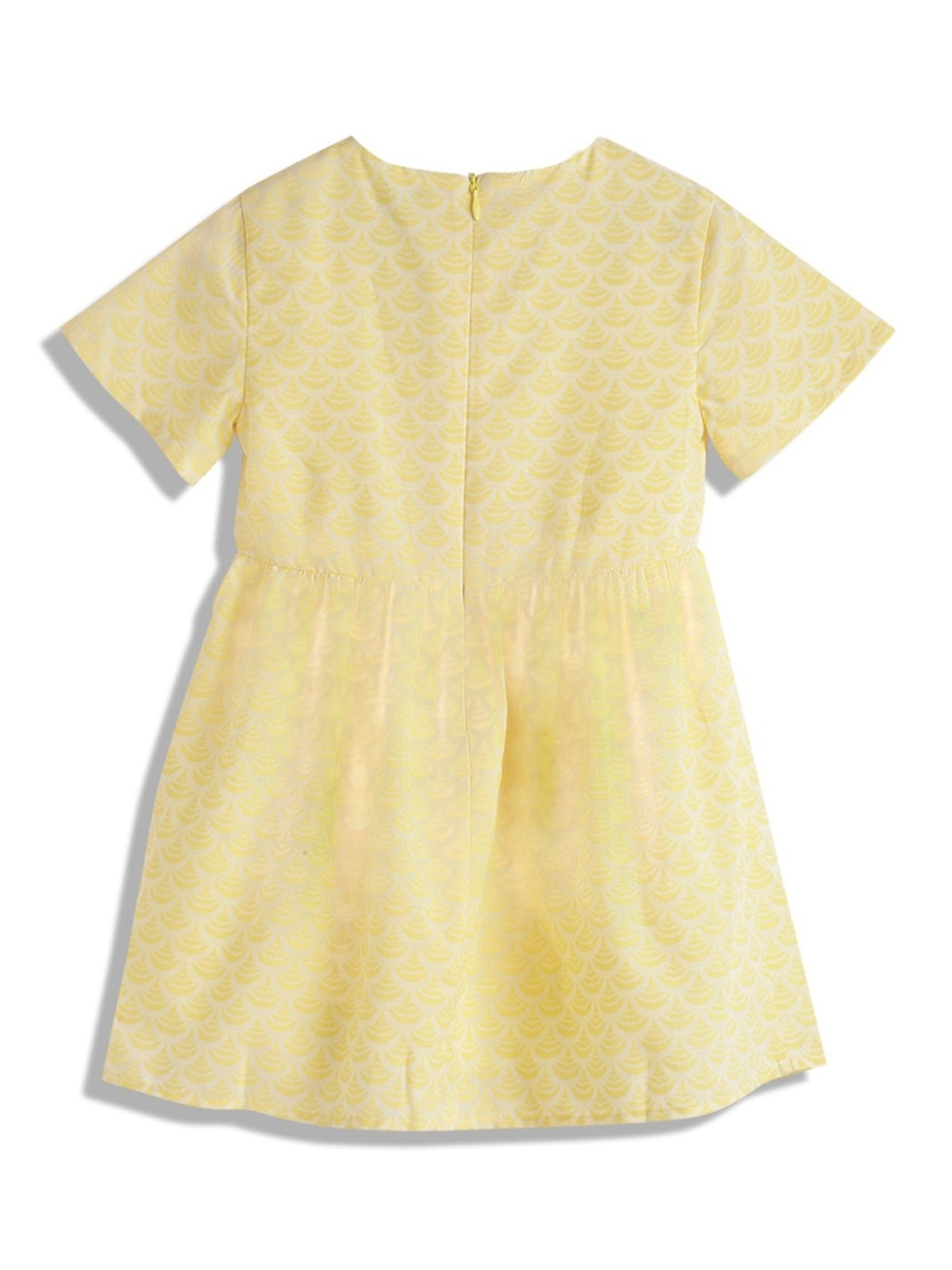 Tommy Hilfiger Kids Yellow Printed Fitted Fit Dress