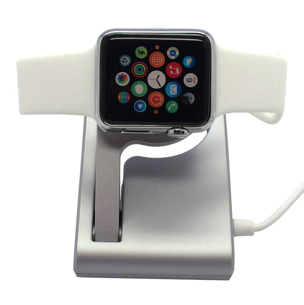[MFI Certified] Apple iWatch Protable Magnetic Charging Dock,Foldable Design To Enable Nightstand Mode With 3ft Long USB Cable For All iWatch Models (Silver)