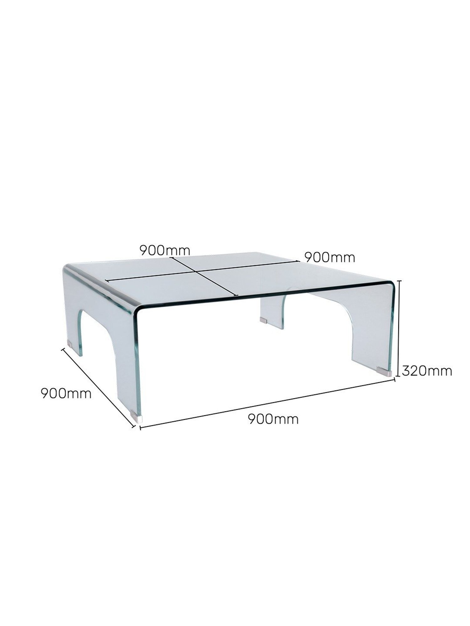 Durian Merida Modern Clear Glass Coffee & Center Table