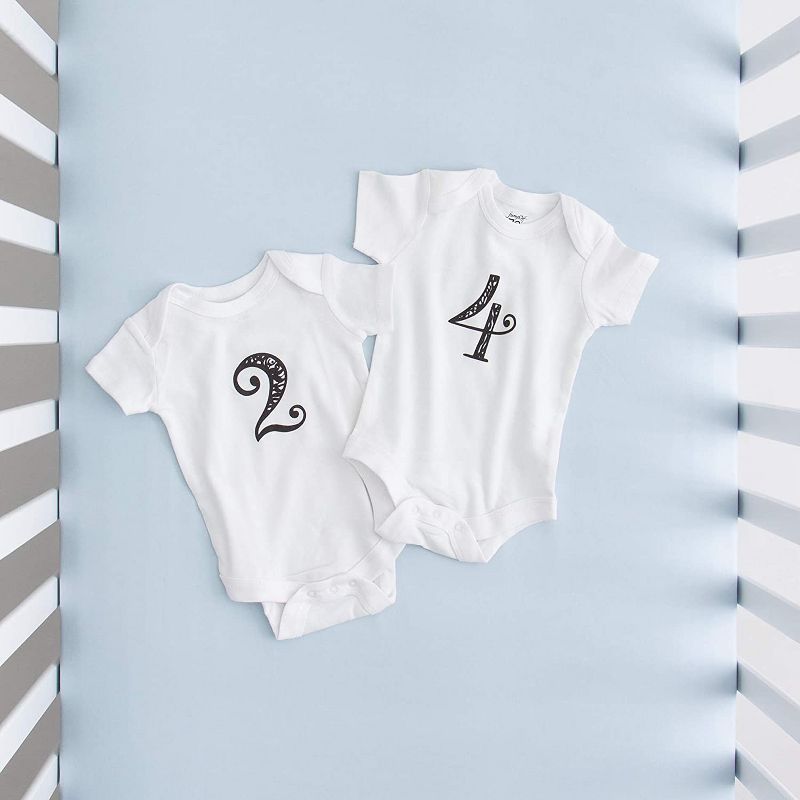 JumpOff Jo Baby Milestone Onesies, 12 Bodysuit Set for Photo Memories, Seize The Moments, Numbers