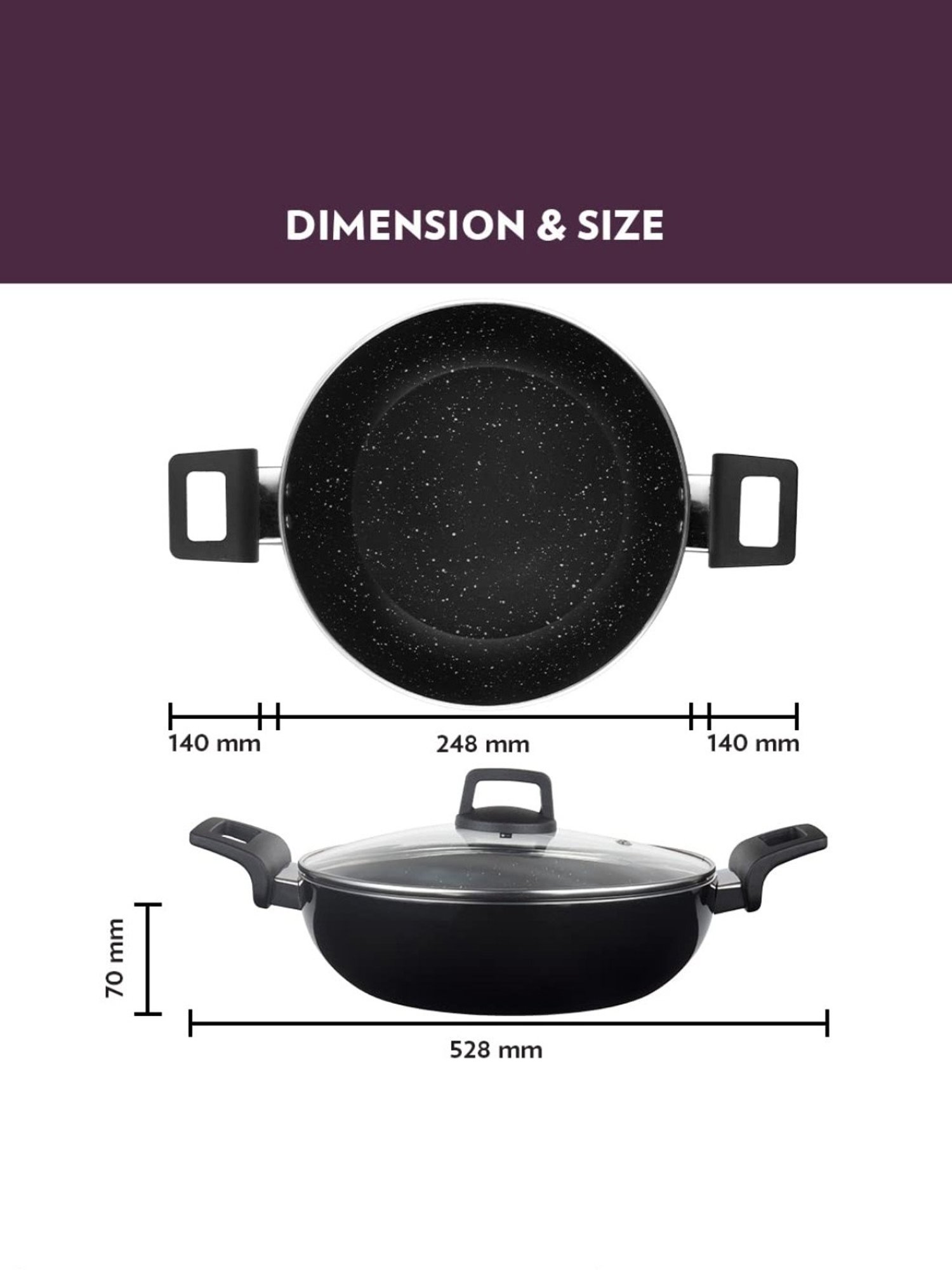 ?Borosil ?Black ?Aluminium Kadhai