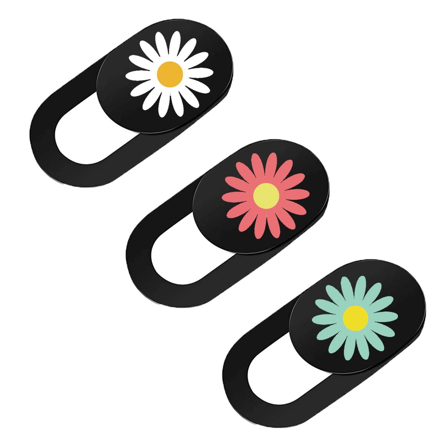 Laptop Camera Slide Webcam Cover, Ultra Thin Camera Blocker to Protect Your Privacy for Computer iPad MacBook Pro iMac Smartphone Mac PC Tablets Echo Spot Show - Daisy 3 Packs