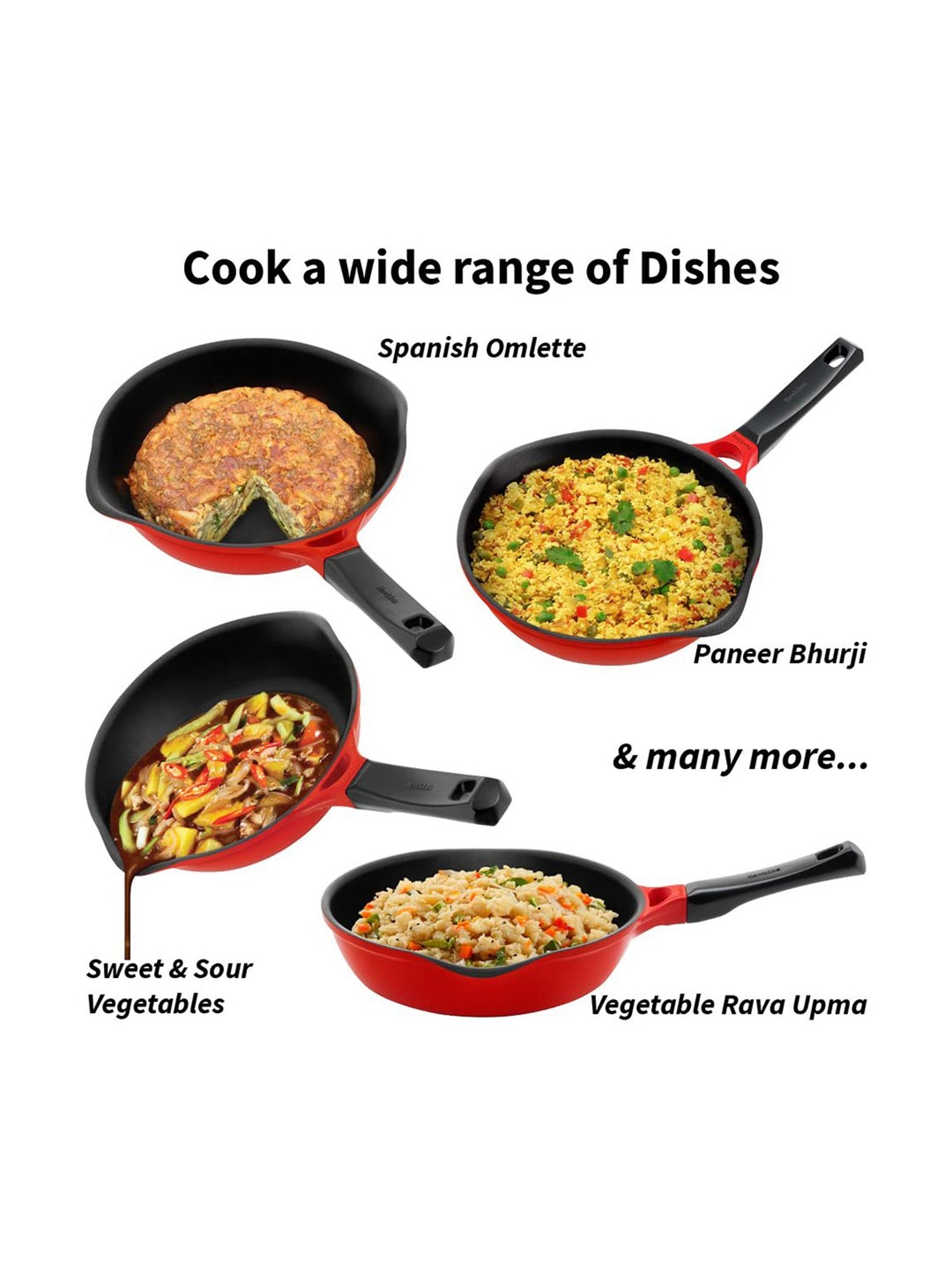 Hawkins Red Aluminium Frying Pan - 24 cm