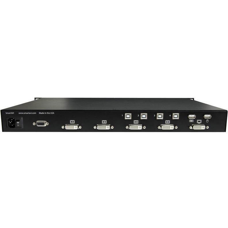 Smartavi SM-QKVM-S 4-Port DVI USB QuadKVM switch PiP/Dual/Full modes/1900x1200