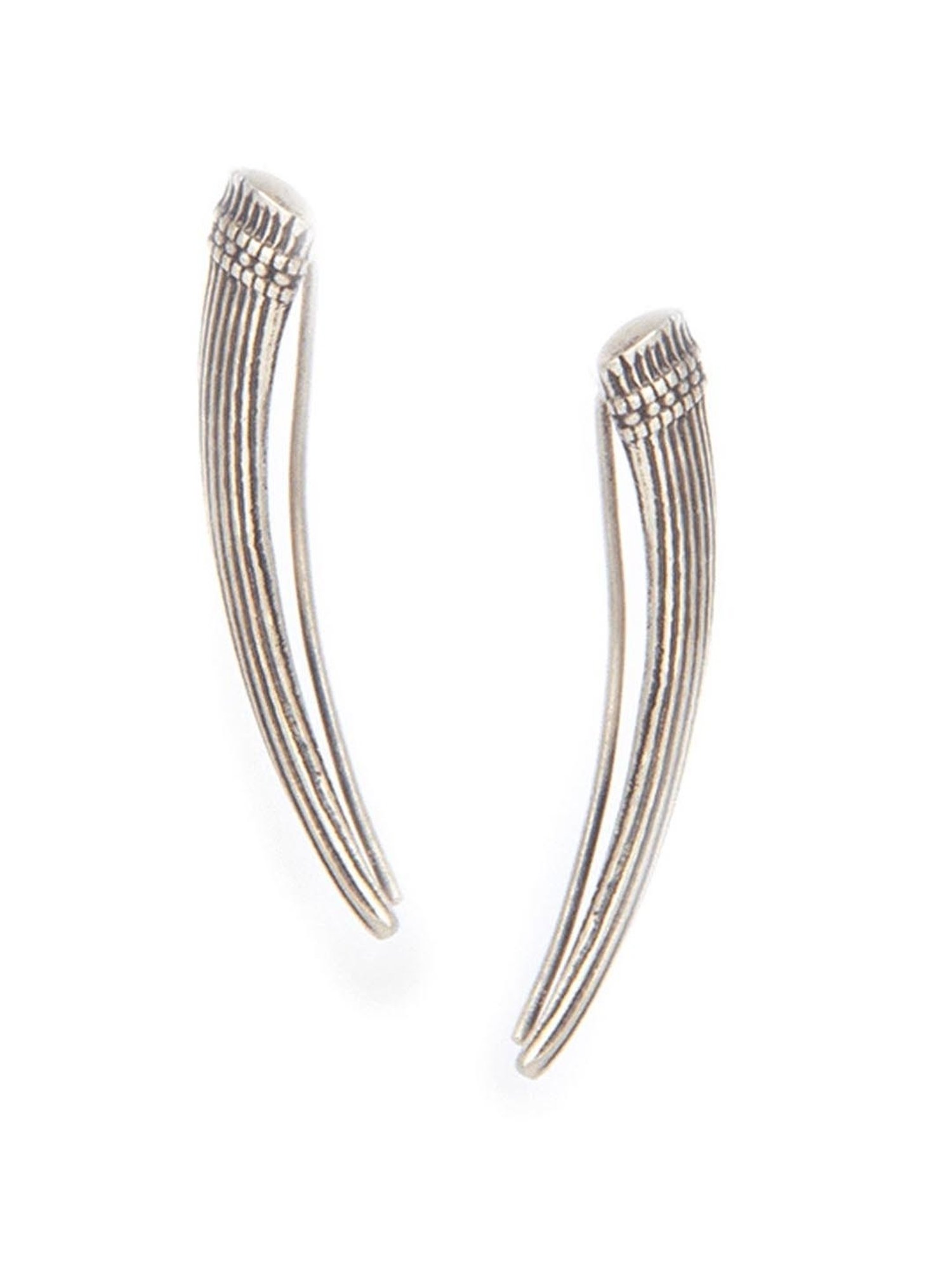 Shaya 92.5 Sterling Silver Antique Grannys Kulfi Outing Wale Earrings