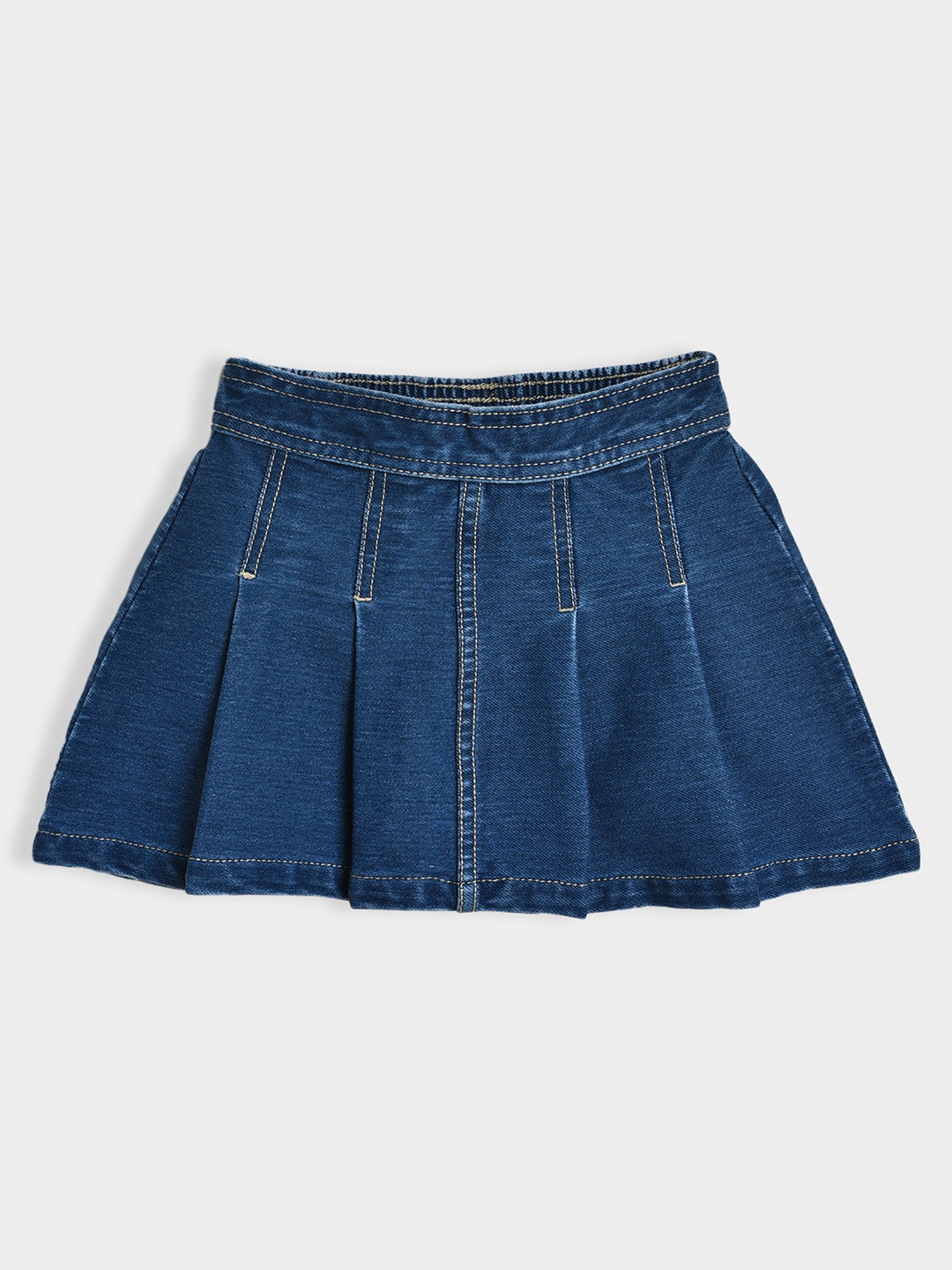 MiArcus Kids Yellow & Blue Printed Top with Skirt