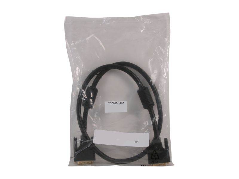 Link Depot DVI-6-DD Black DVI 24-Pin (Others Also Call 25-Pin or 24+1-Pin) DVI-D Male to DVI-D Male Dual Link Cable