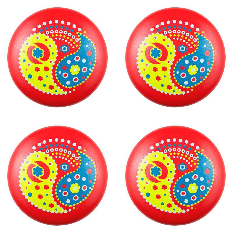 Sumner Street Home Hardware 4pc Paisley Painted Knob Red