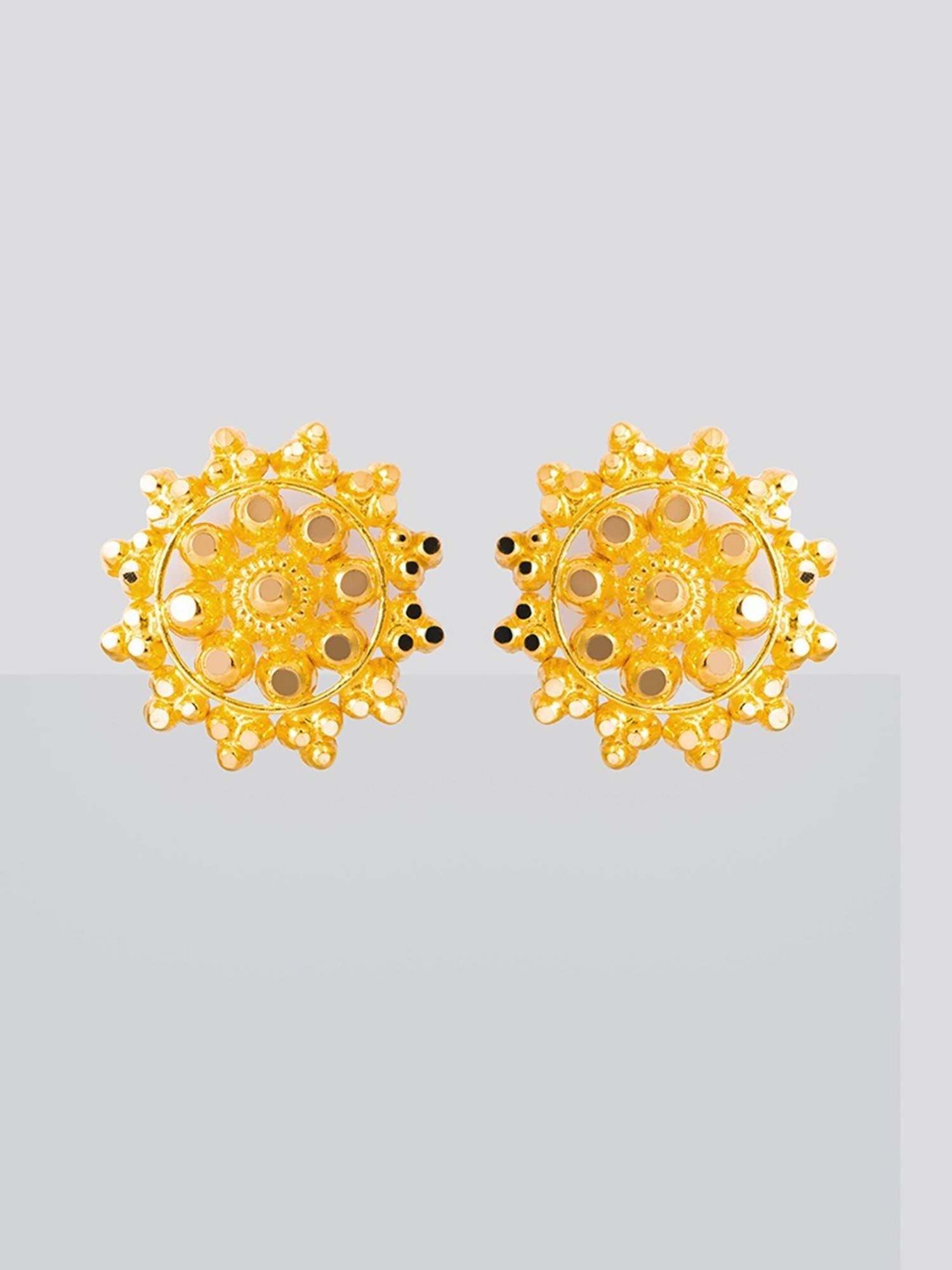 P.N.Gadgil Jewellers 22k Yellow Gold Cultural Touch Stud Earrings