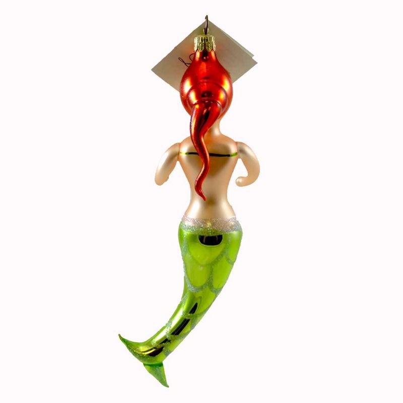 Laved Italian Ornaments Mermaid Green Tropical Blown Glass  -  Tree Ornaments