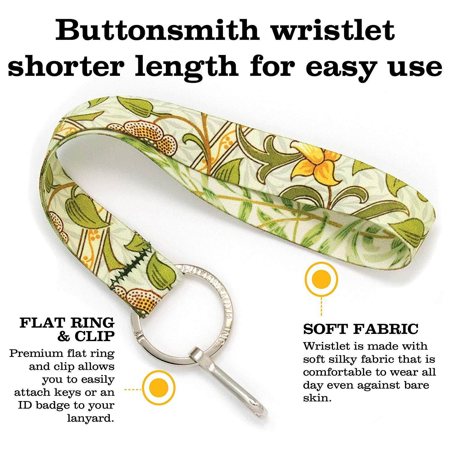 Buttonsmith William Morris Daffodil Premium Wristlet - Made in USA