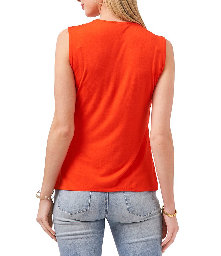 Vince Camuto Crew Neck Sleeveless Knot Front Knit Top
