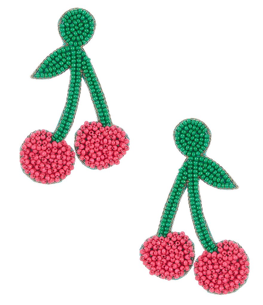 Anna & Ava Seed Bead Cherry Earrings