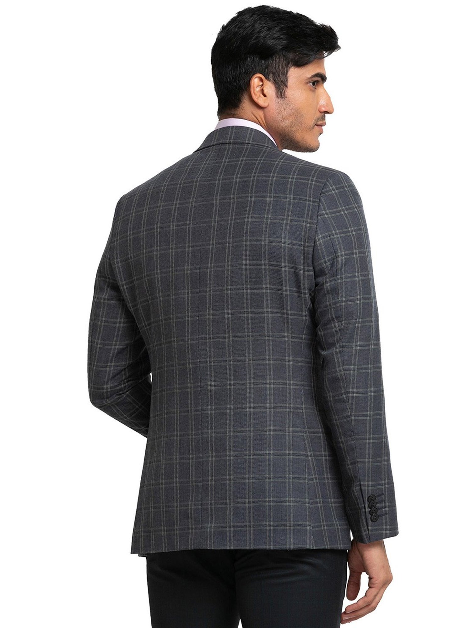 Raymond Grey Check Notched Lapel Blazer