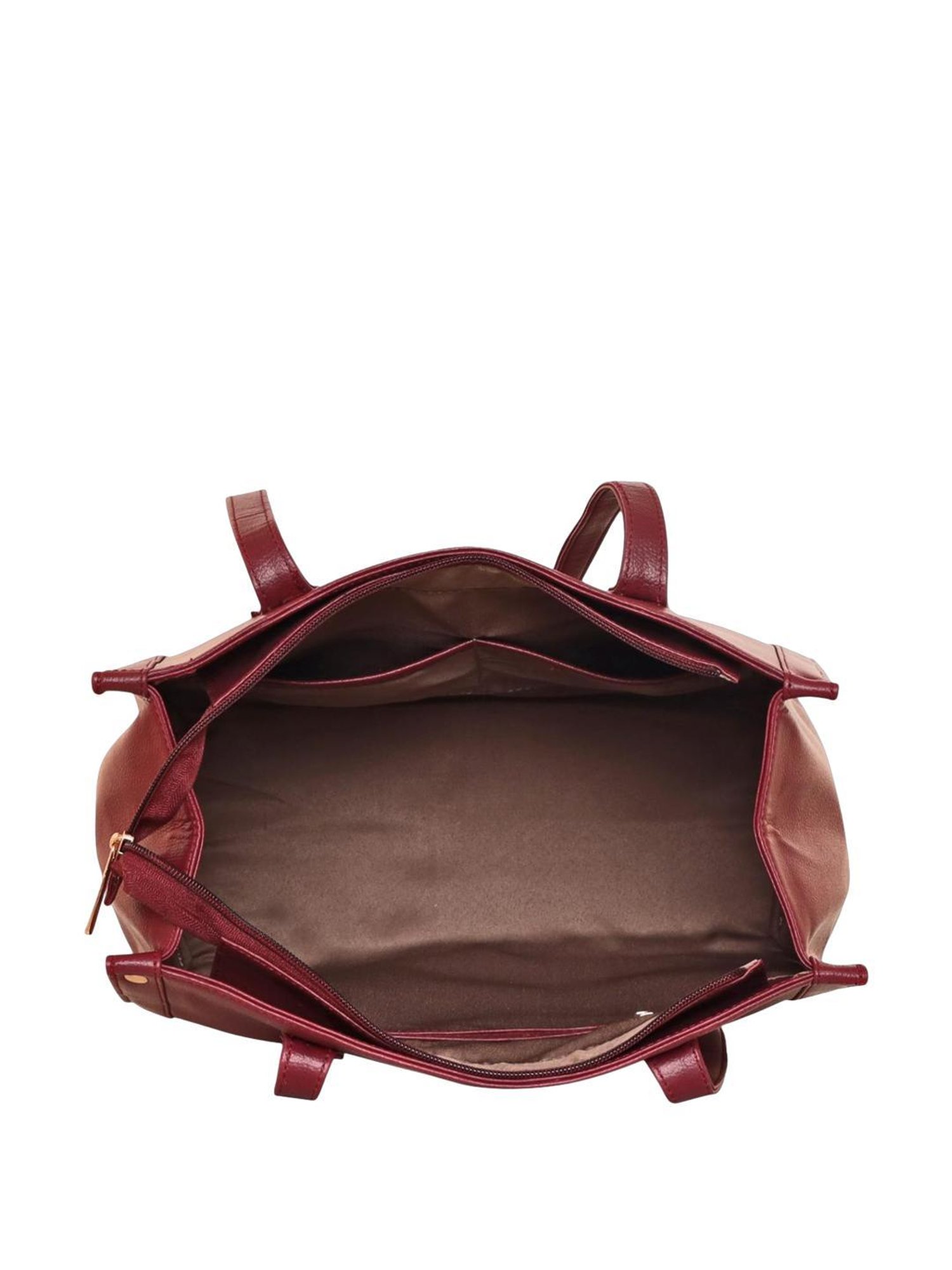 Pierre Cardin Burgundy Solid Tote Handbag