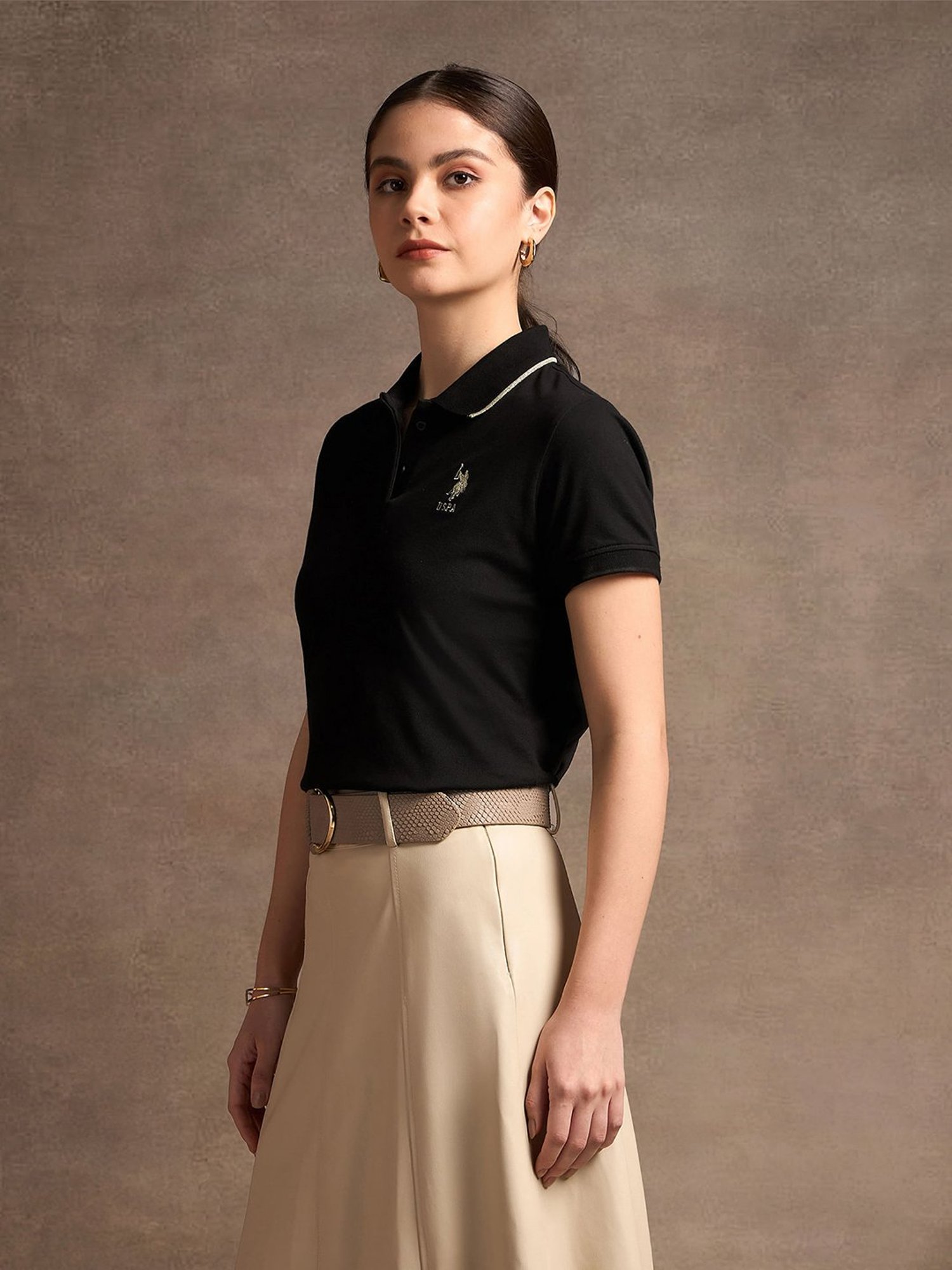 U.S. Polo Assn. Black Logo Print Polo T-Shirt