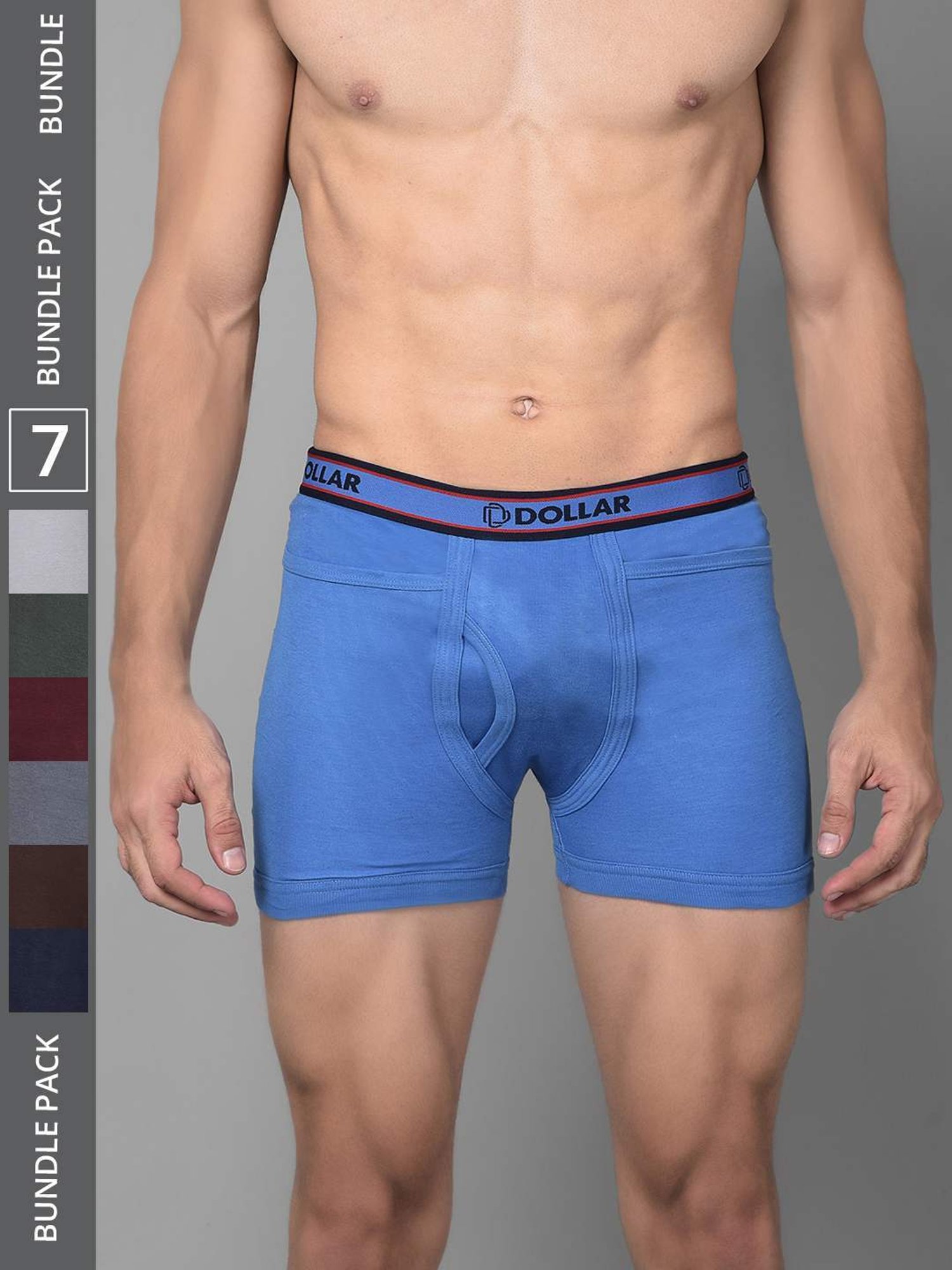 Dollar Bigboss Assorted Cotton Regular Fit Trunks - Pack Of 7