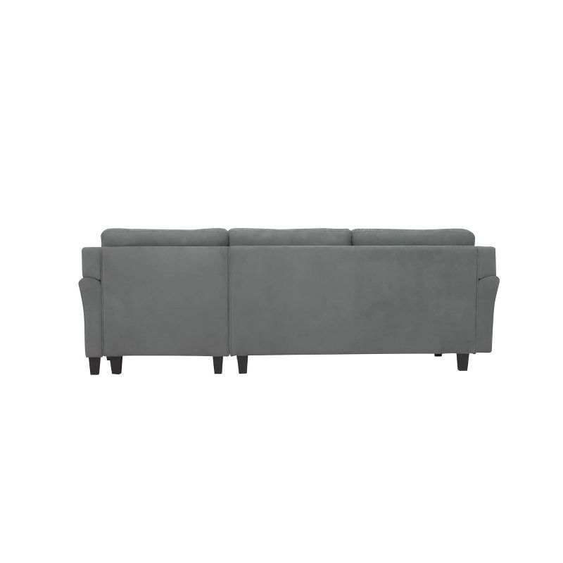 Hansen 3 Seat Sectional Sofa with Curved Arms Light Gray - Lifestyle Solutions