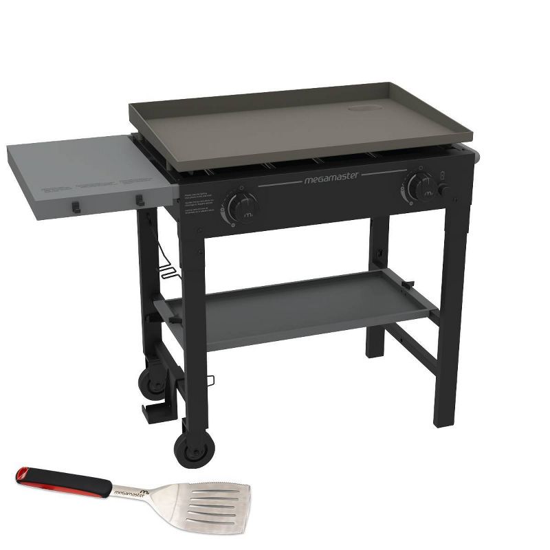 Megamaster 720-0785ASP 2 Burner Griddle Grill with Stainless Steel Spatula