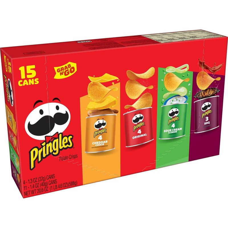 Pringles Grab & Go Variety Pack Potato Crisps Chips - 20.6oz/15ct