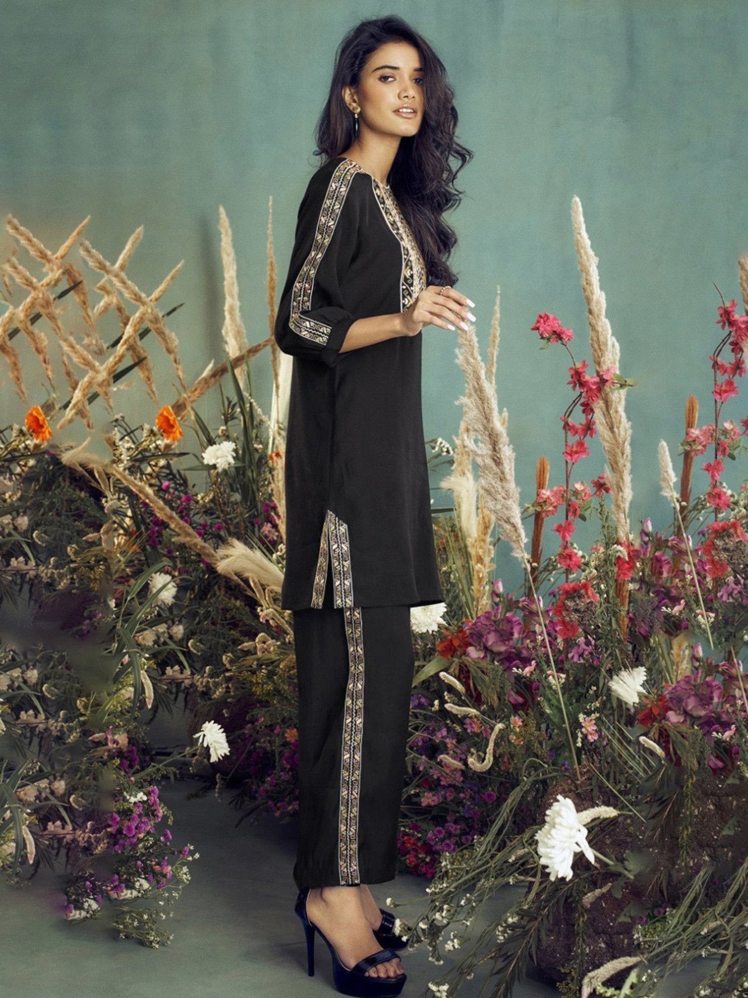 Autumnlane Archie Black Tunic with Pant Co-ord Set