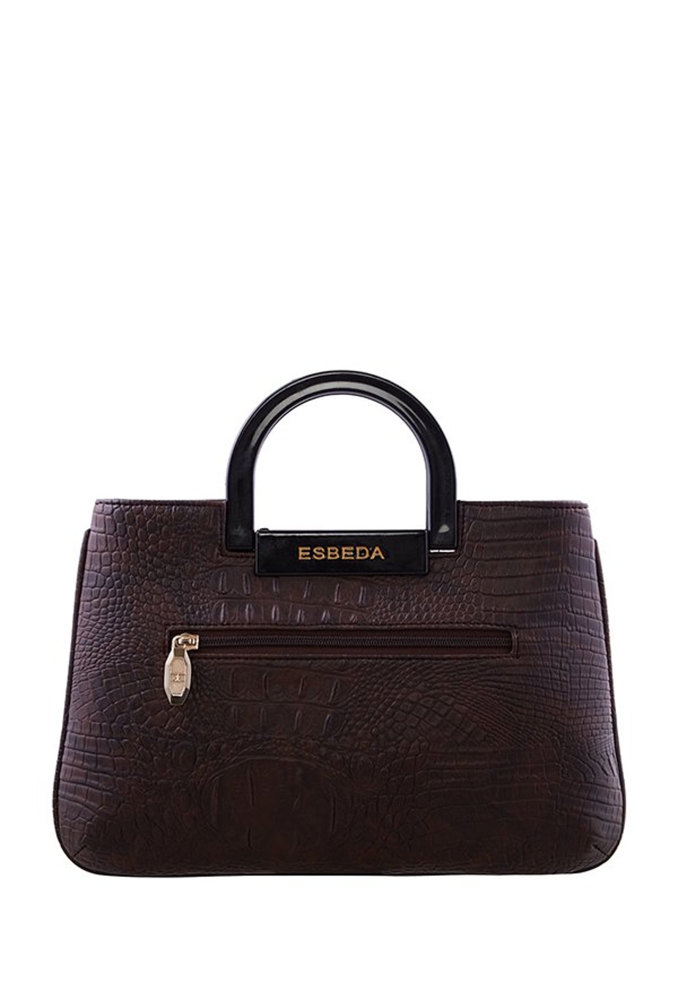 Esbeda Dark Brown Textured Handbag