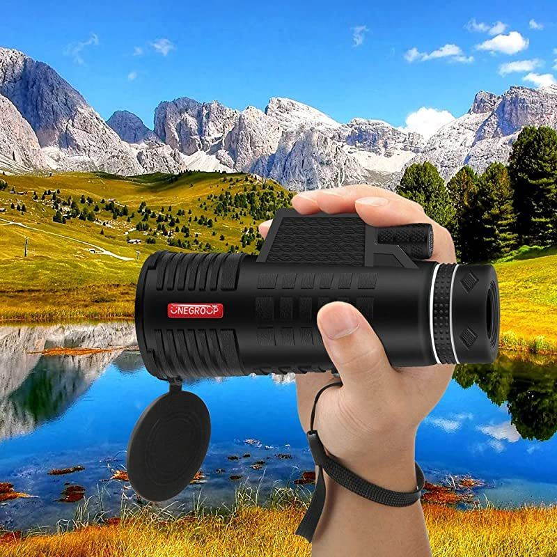 Monocular Telescope 50X60 High Power BAK4 Prism Low Night Vision Scope Waterproof HD Telescope with Smartphone Adapter Tripod Remote Shutter for Bird Watching Hunting Best Gifts for Men