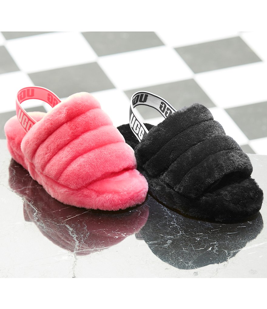 UGG&reg; Logo Fluff Yeah Fur Slides