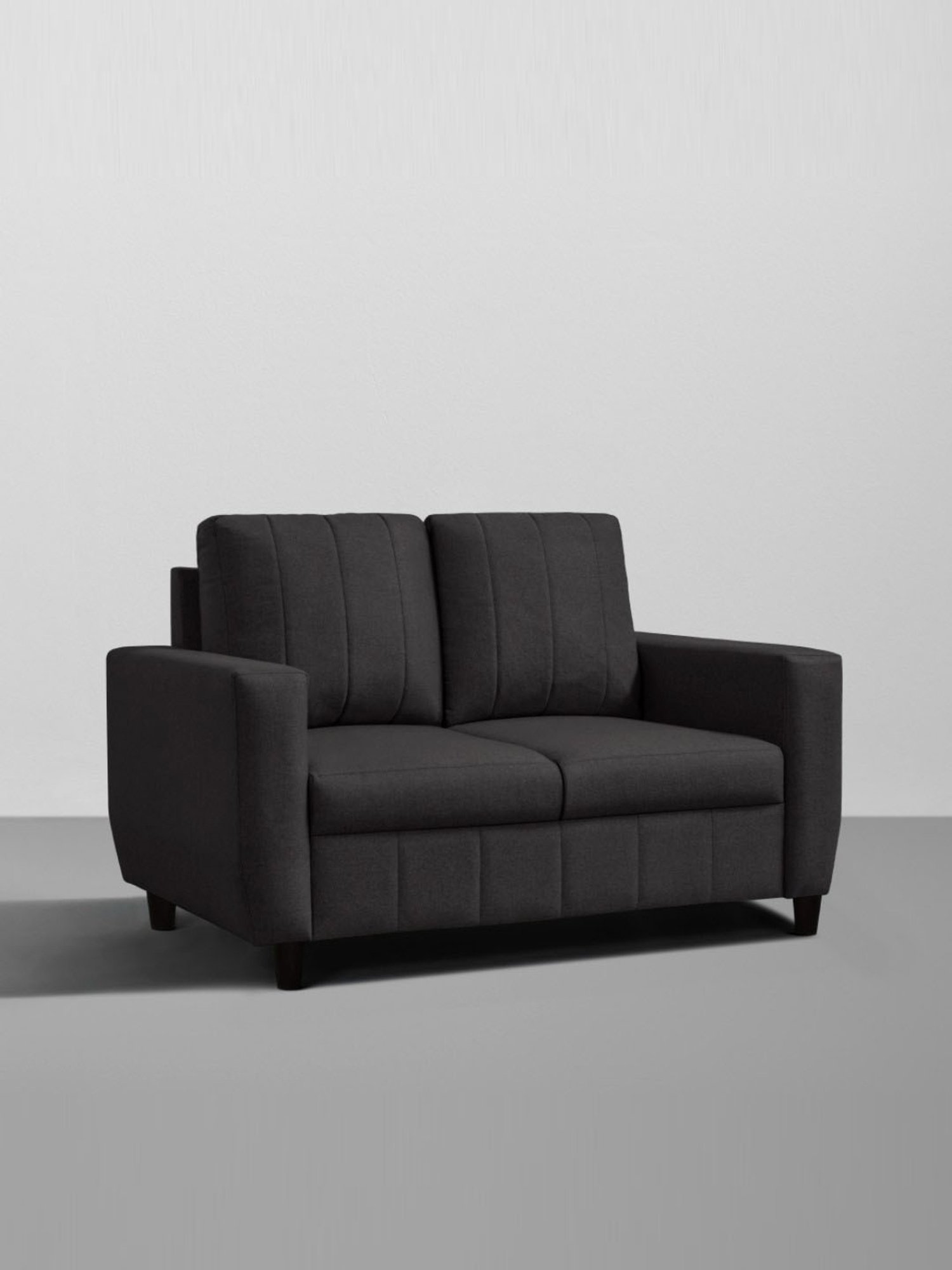 Durian Berry Black Premium Leatherette 2 Seater Sofa
