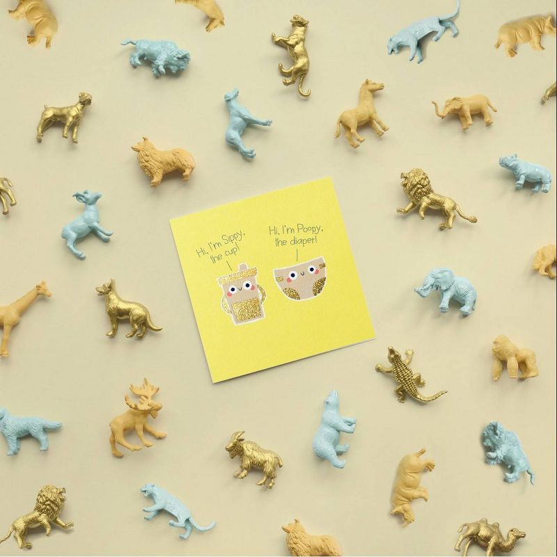 Funny Sippy and Poopy New Baby Congratulations Greeting Card
