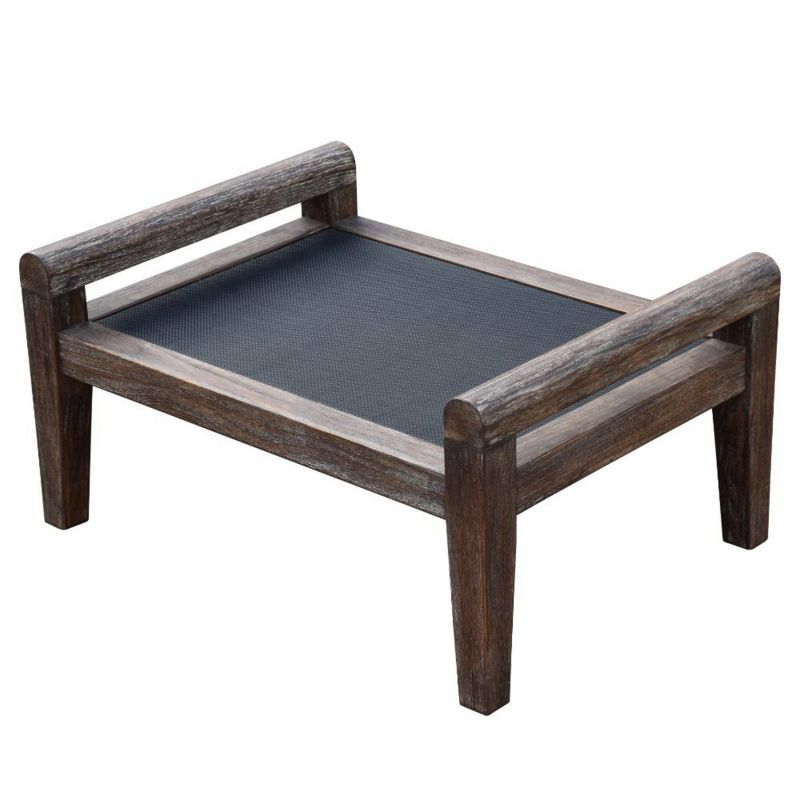 Newbury Premium Grade A Teak Wood Patio Ottoman White - Modway