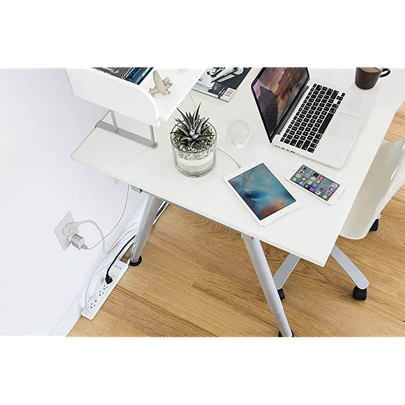 6Outlet Power Strip Surge Protector Flat Rotating Plug 8ft Cord 720 Joules White