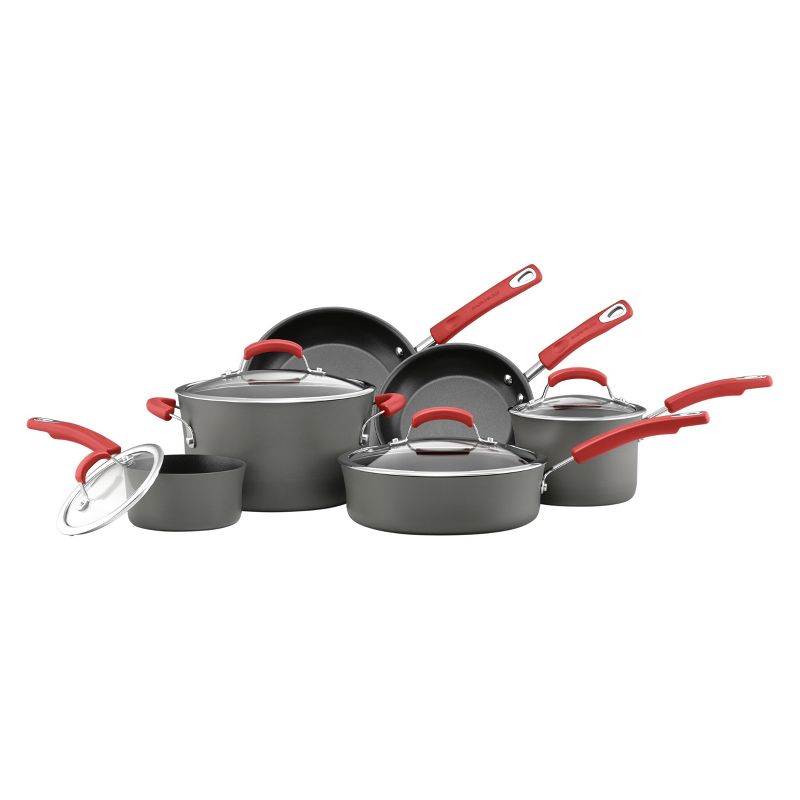 Rachael Ray 12pc Hard-Anodized Nonstick Cookware Set Red