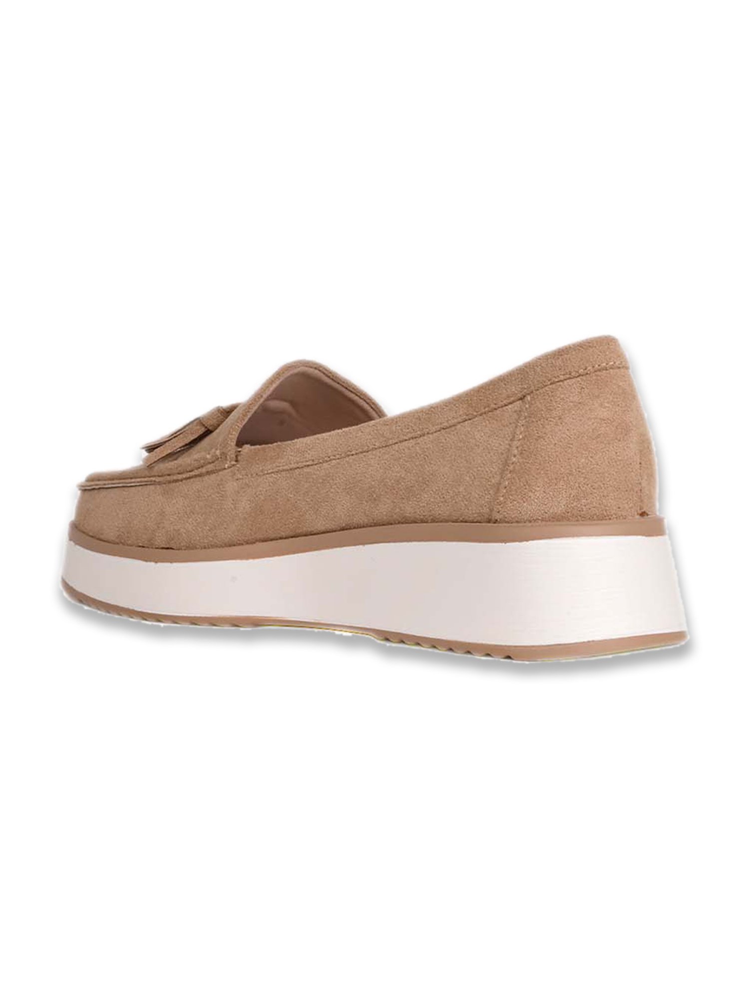 Jove Women's Beige Wedge Moccasins